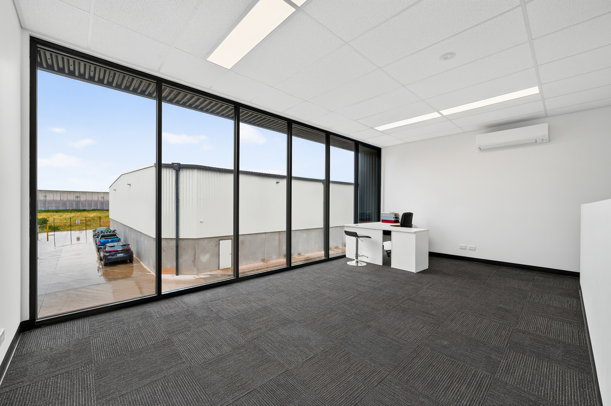 Upstairs mezzanine office with split-system air conditioning