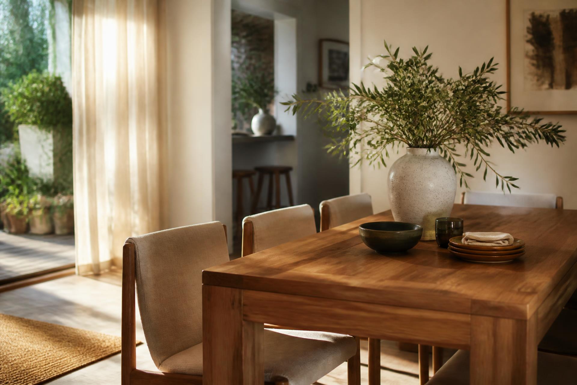 Styled dining detail from a residential property campaign